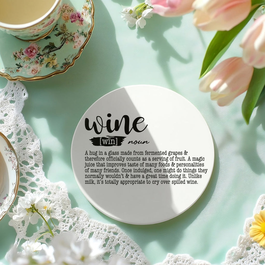 Drink Definition Ceramic Coasters - 14 Drinks | Single, 4-Pack or 6-Pack